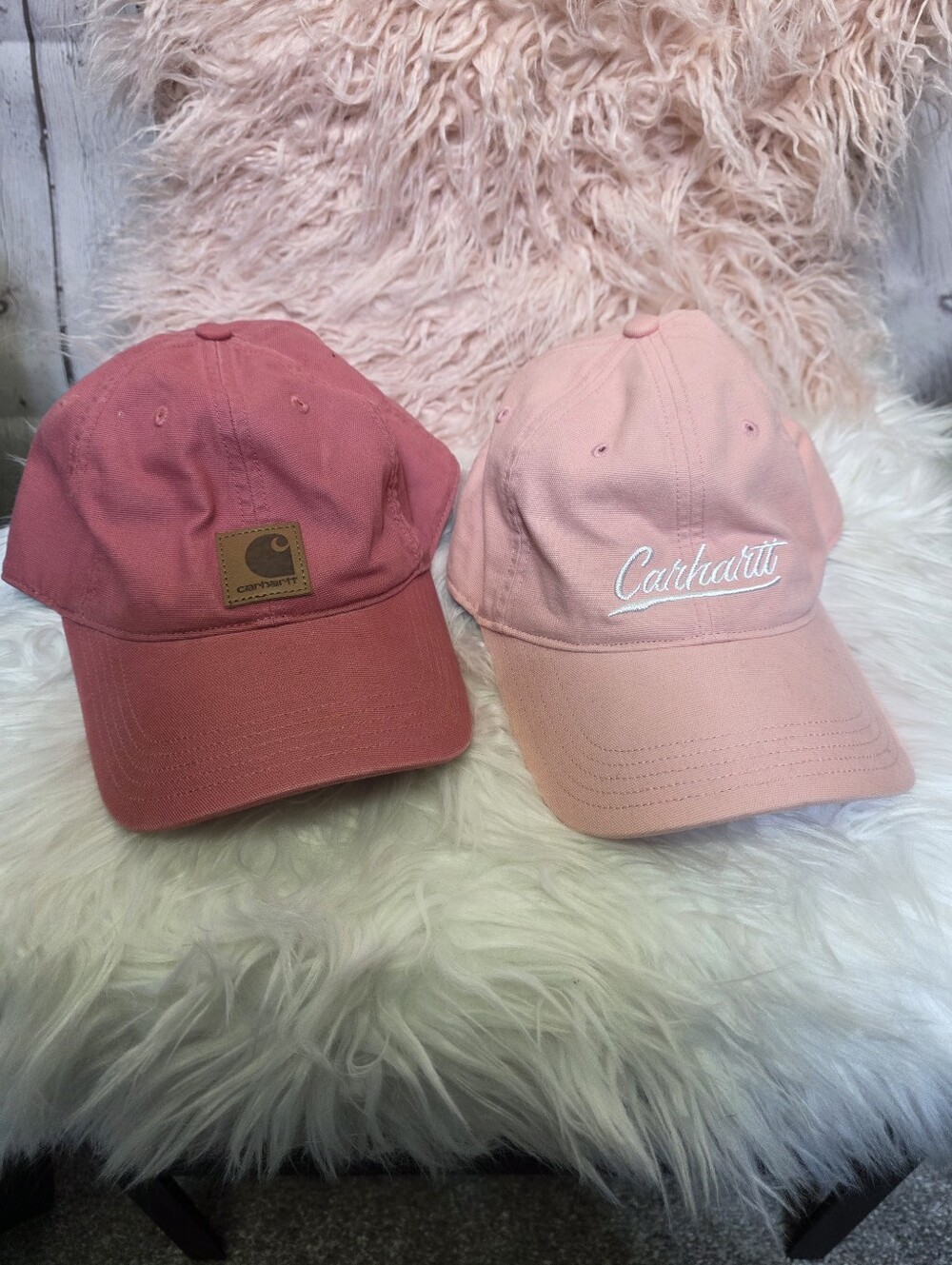 Carhartt Pink Cotton Baseball Cap - Light Pink And Dark Pink. Set Of 2
